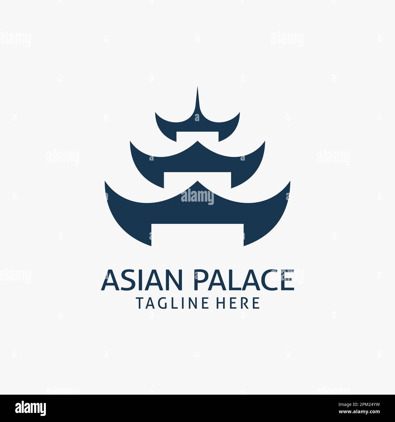 Asiatisches Palastgebäude Logo-Design Stock Vektor
