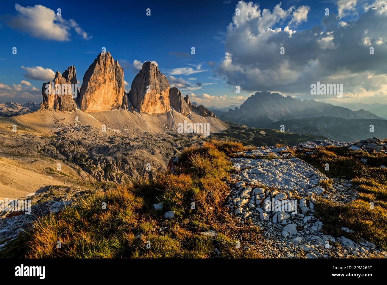 Drei Zinnen, Tre Cime, Dolomiten, Südtirol, Italien Stockfoto