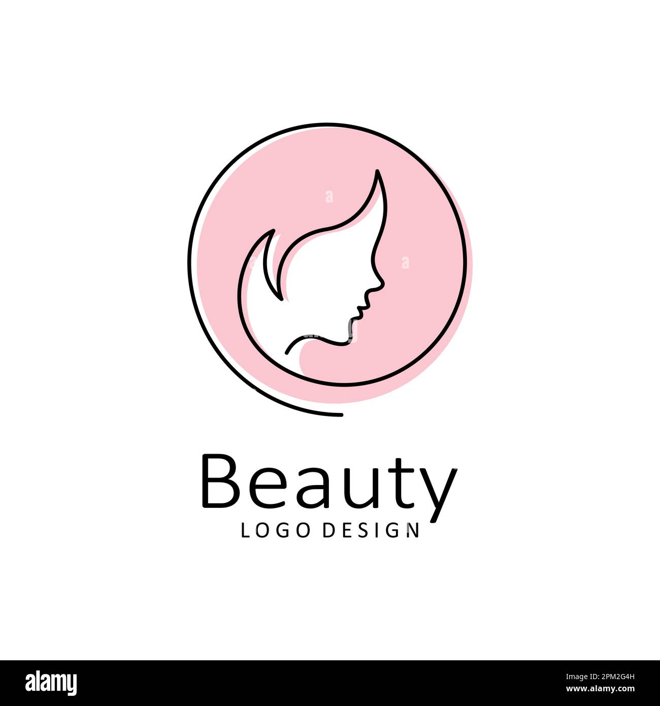 Beauty Woman Line Art Logo-Design Stock Vektor