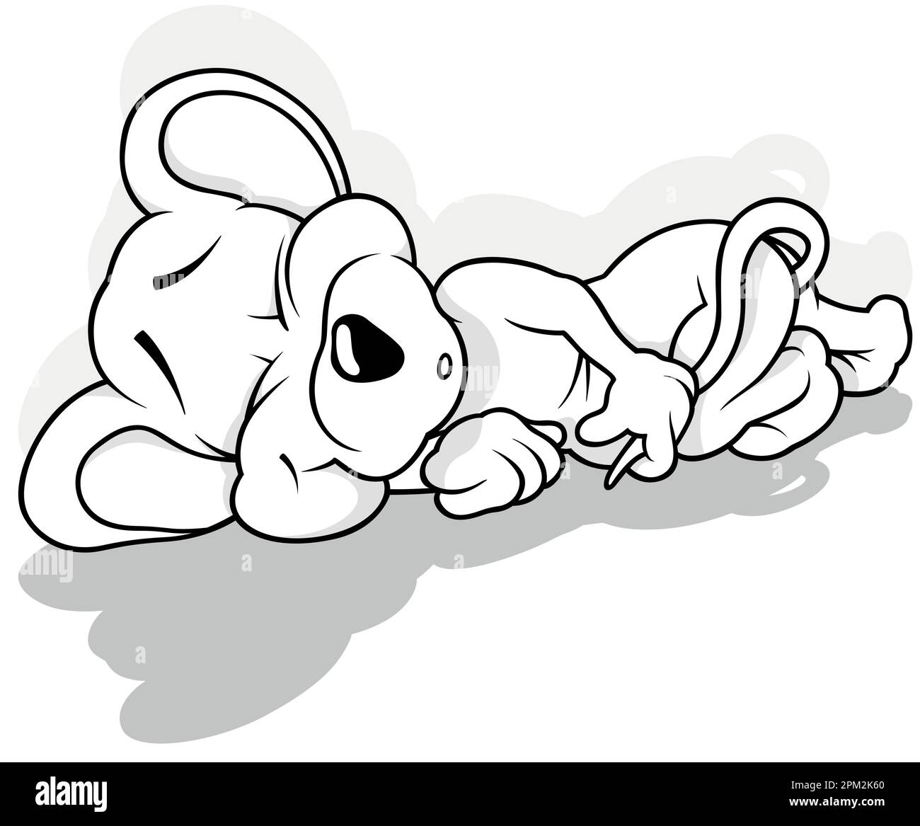Zeichnung einer schlafenden Maus auf dem Boden Stock Vektor