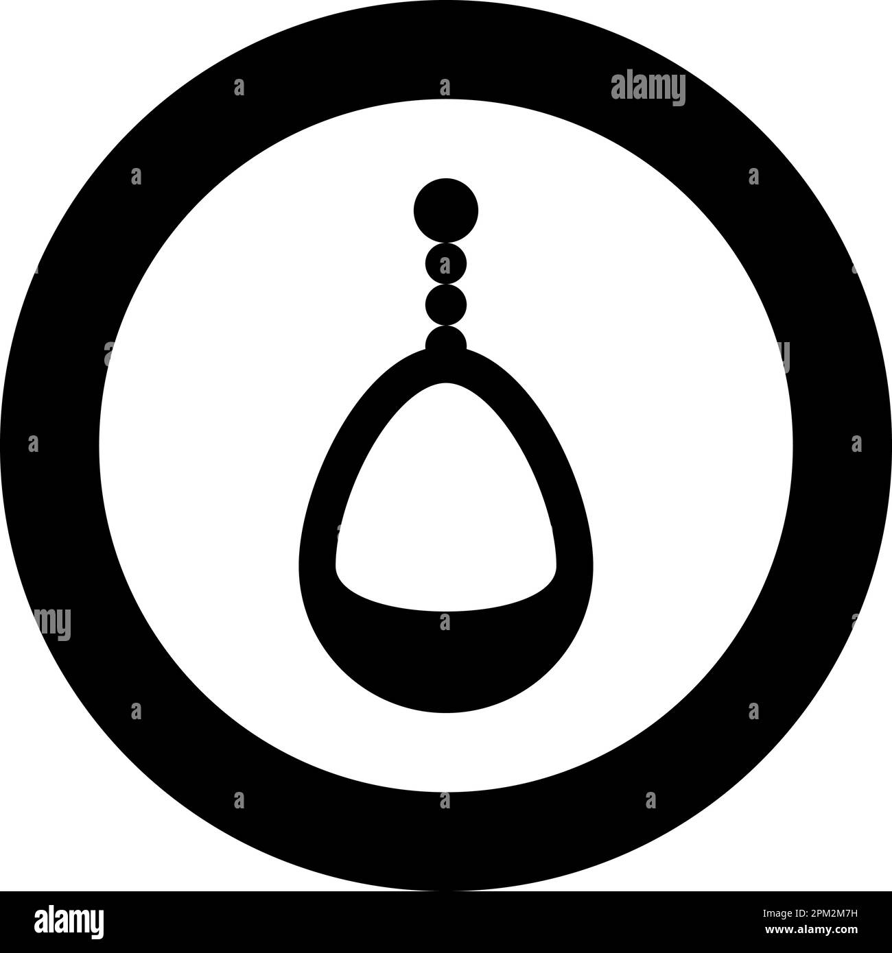 Ohrring Schmuck Anhänger Ohrringe Luxus Bijou Edelstein Bijouterie Verzierung Symbol in kreisförmigem, rundem, schwarzem Vektorsymbol Stock Vektor