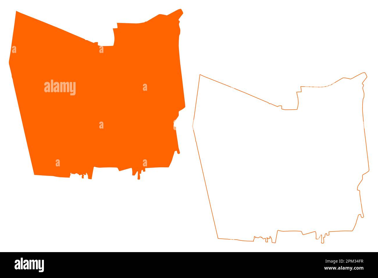 Gemeinde Loon op Zand (Königreich der Niederlande, Holland, Nordbrabant oder Provinz Noord-Brabant) Kartenvektordarstellung, skizzierte Karte Stock Vektor