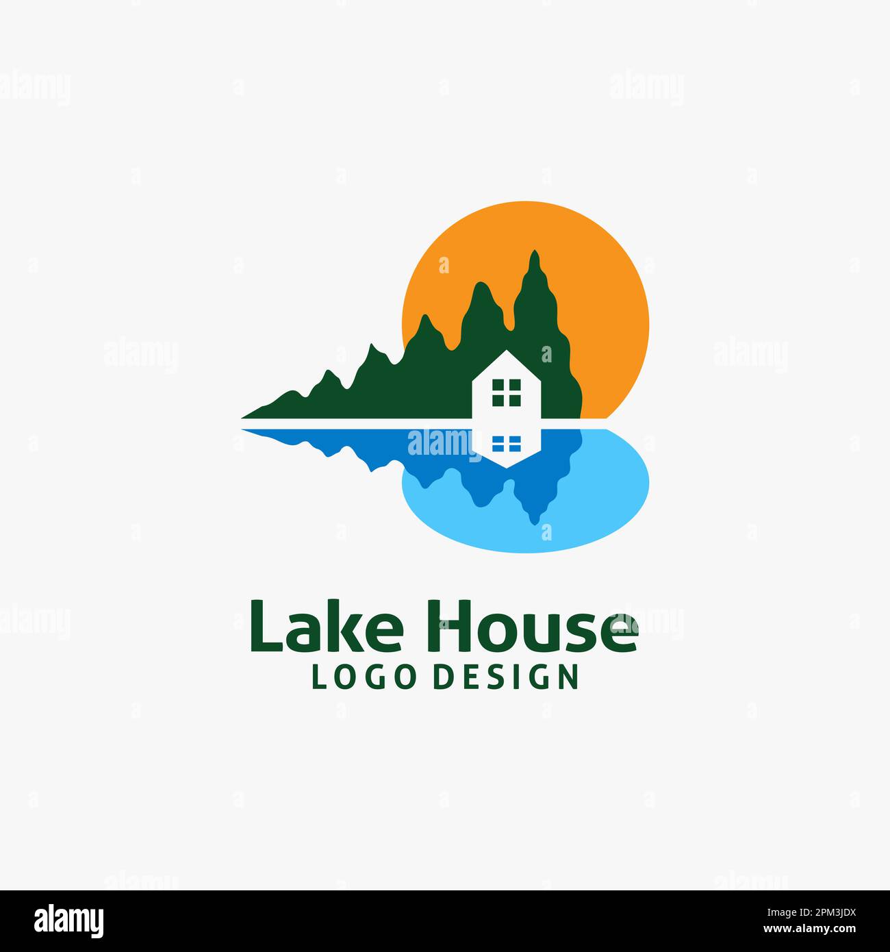 Lake House Logo-Design Stock Vektor