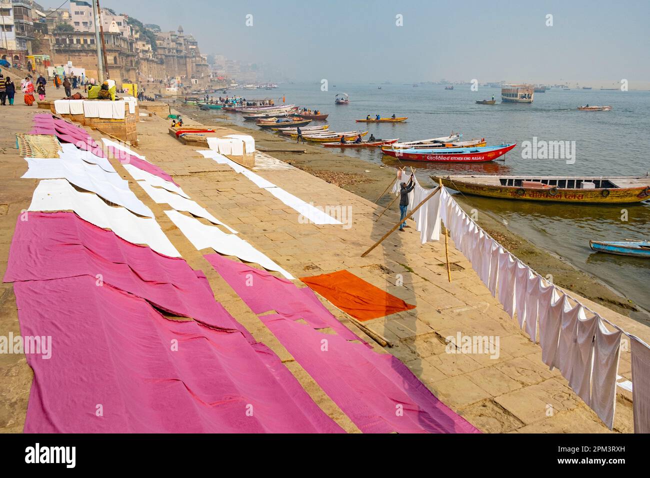 Indien, Uttar Pradesh, Varanasi (Benares), die Ufer des Ganges Stockfoto