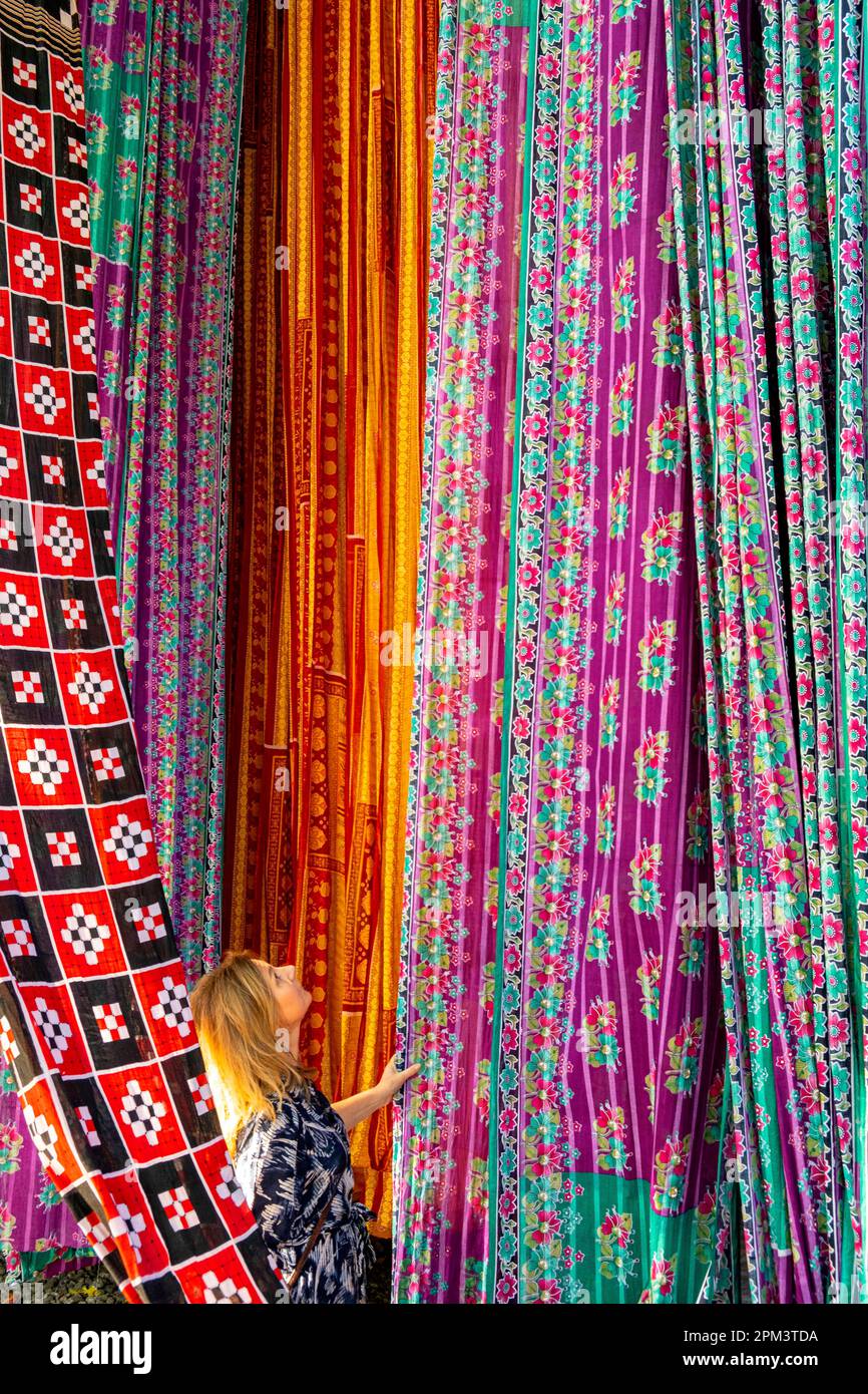 Indien, Rajasthan, Pali, erste Stadt in Indien zum Färben, Trocknen und Falten von Saris Stockfoto