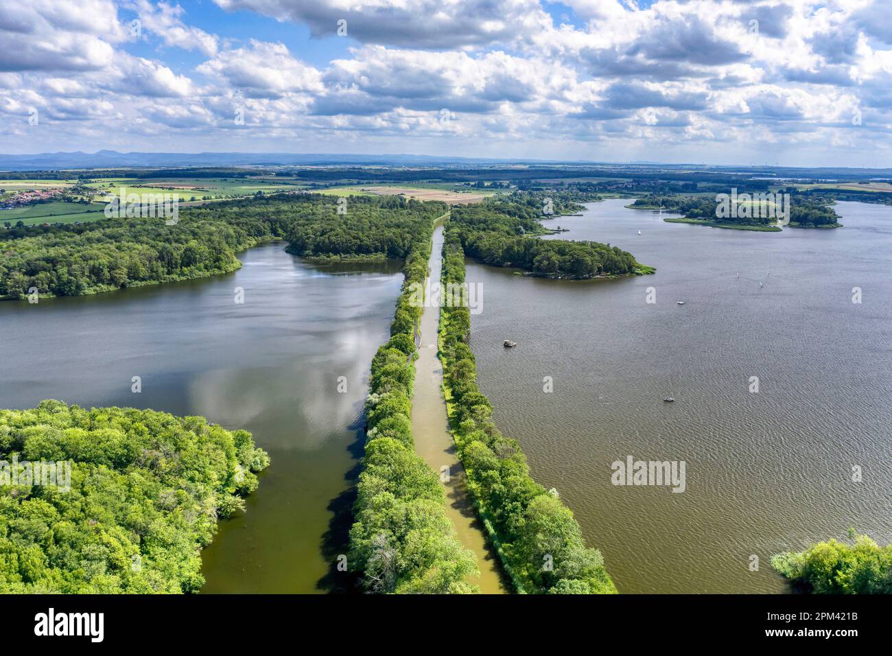 Frankreich, Moselle, Langatte, Stock Pond, Kanal der Saar