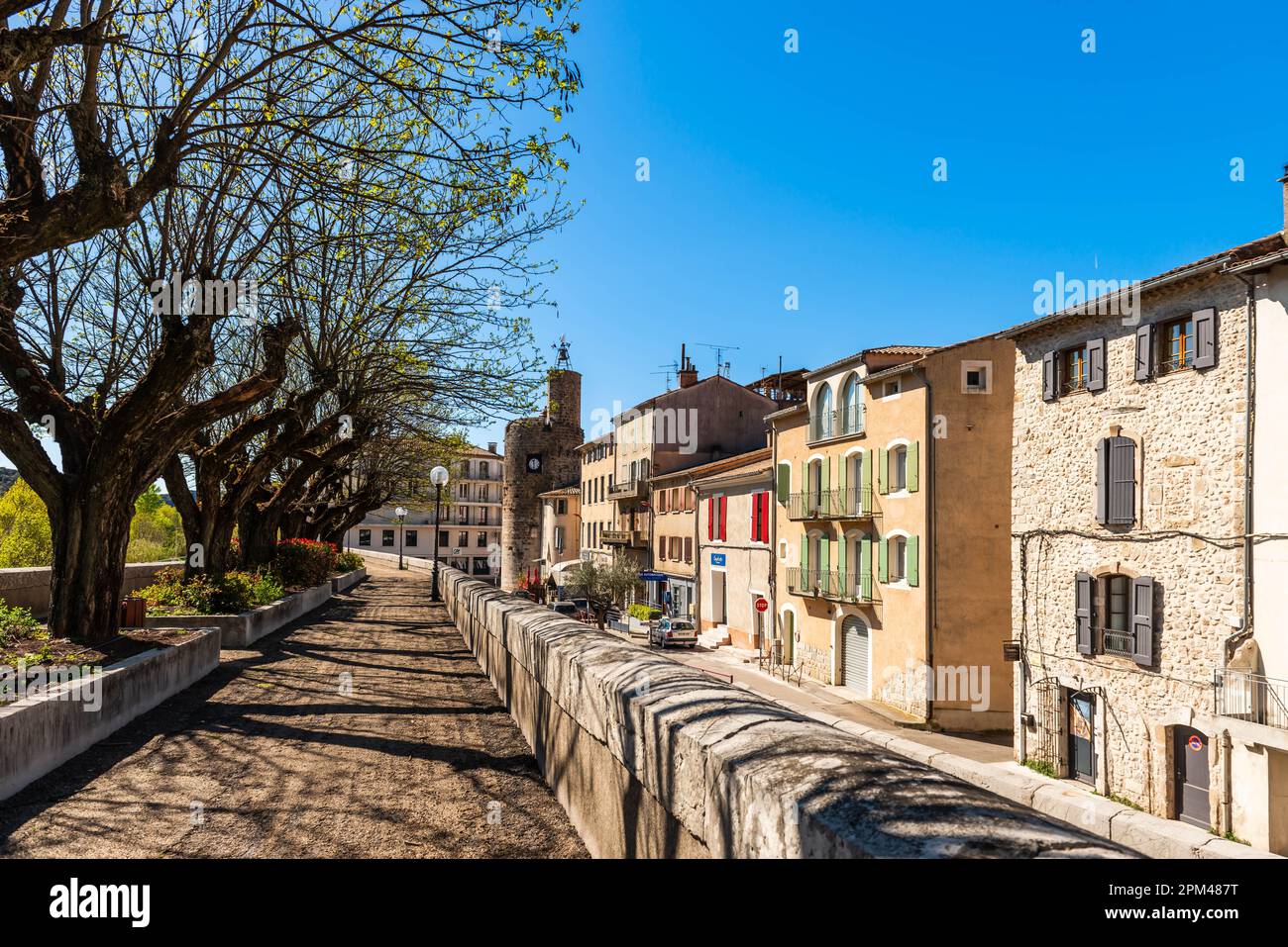Schönes Dorf Anduze in den Cévennes, in den Gard, Occitanie, Frankreich Stockfoto