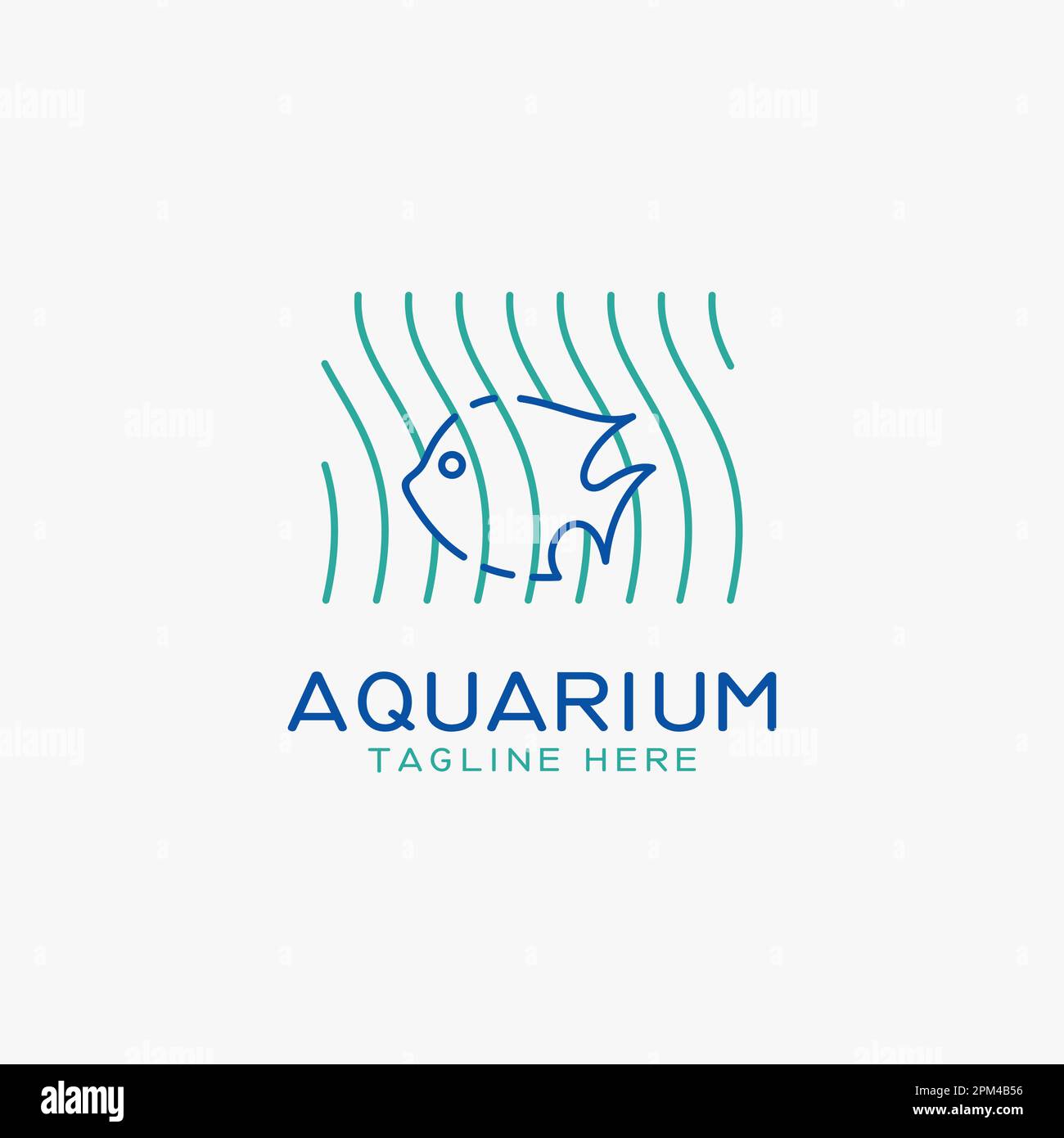 Logodesign für Meeresalgen und Fische Stock Vektor