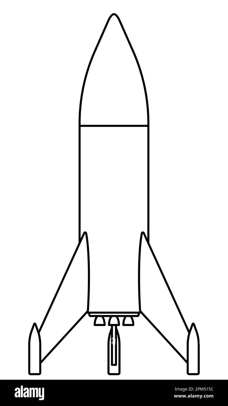 Konturdarstellung einer Konzeptraupenrakete Stock Vektor