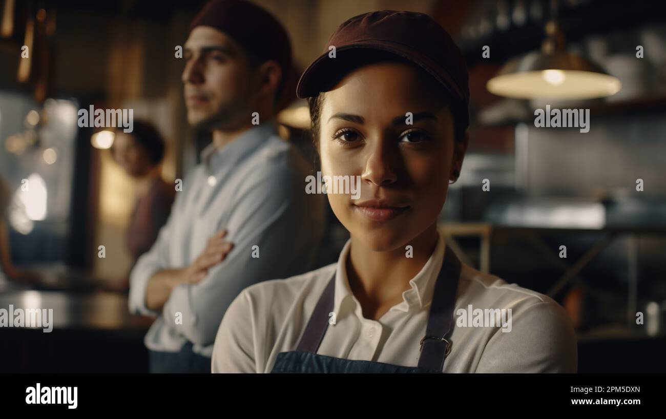 Bild einer hispanischen Kellnerin Stockfoto