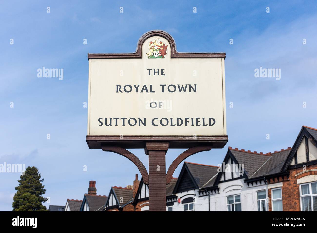 Sutton Coldfield Stadtschild, Boldmere Road, Boldmere, The Royal Town of Sutton Coldfield, West Midlands, England, Vereinigtes Königreich Stockfoto