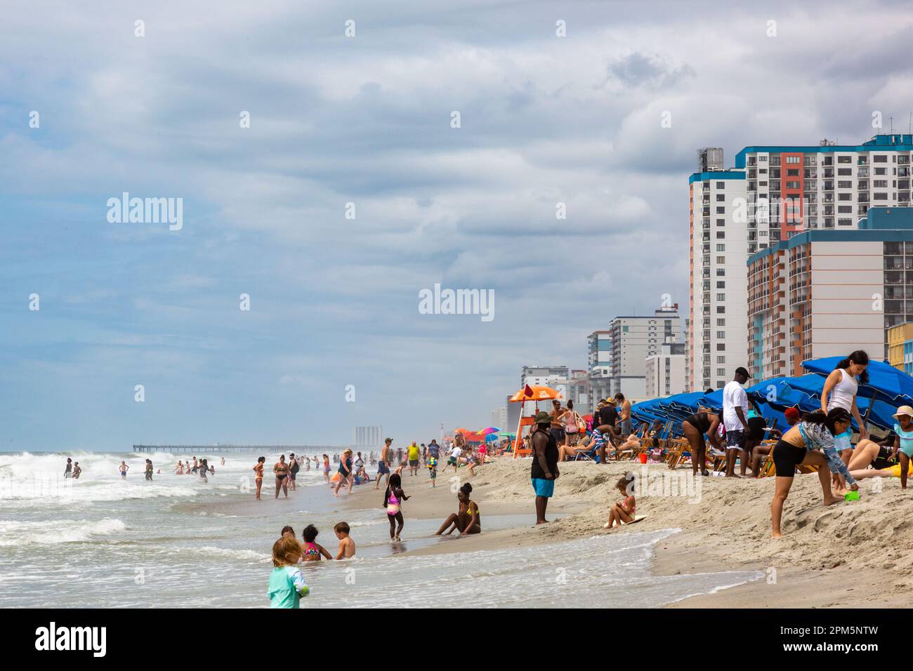 Die Hotels in Myrtle Beach, South Carolina, USA, sind ein Paradies für Urlauber. Stockfoto