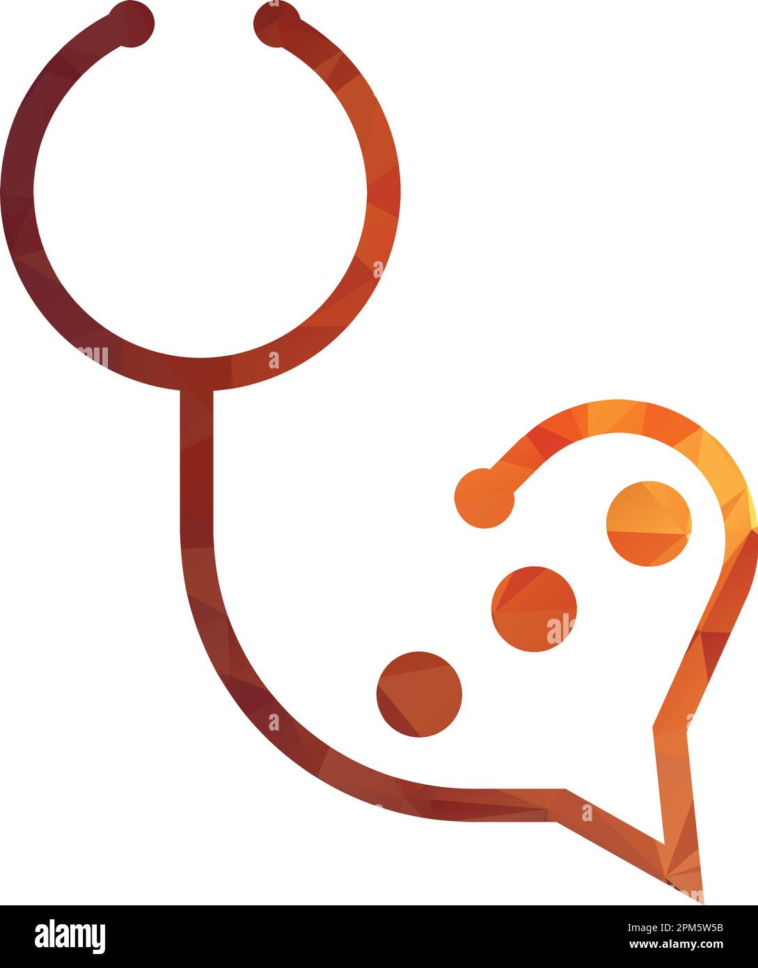 Design-Vorlage für Health Consult-Logo. Stethoskop auf Bubble-Chat-Symbol isoliert Stock Vektor