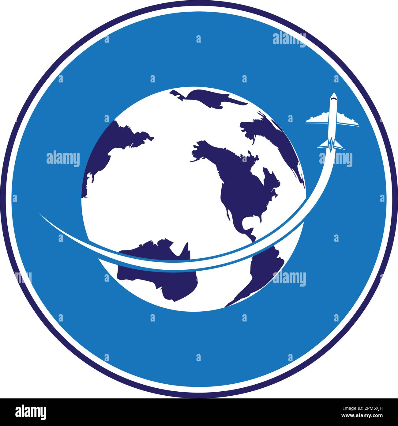 Vorlage für das Vektorlogo von Reisebüros. Weihnachtslogo Vorlage Globe Travel Logo Vektordesign. Stock Vektor
