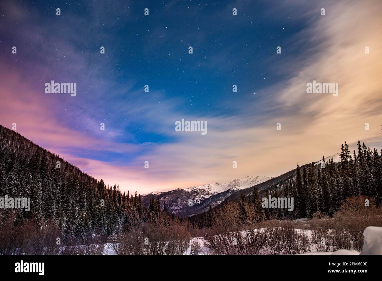 Nachthimmel in Montezuma Colorado Stockfoto