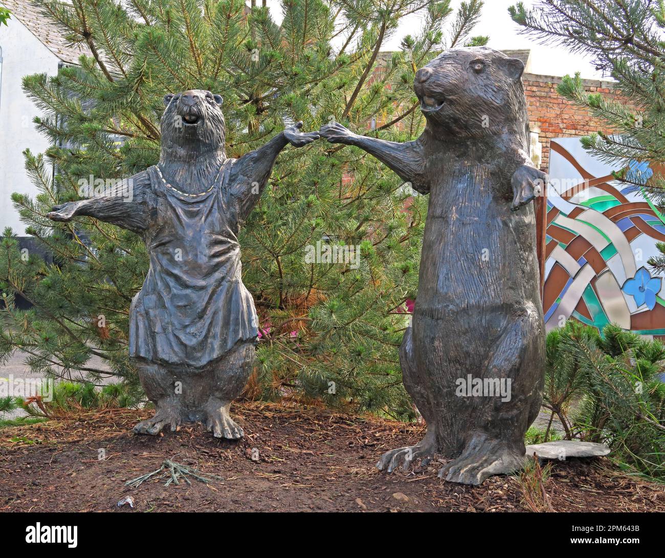 Hammy Statues, CS Lewis Square, East Side Visitor Centre, Visitor Centre, 402 Newtownards Road, Belfast, Nordirland, UK, BT4 1HH Stockfoto