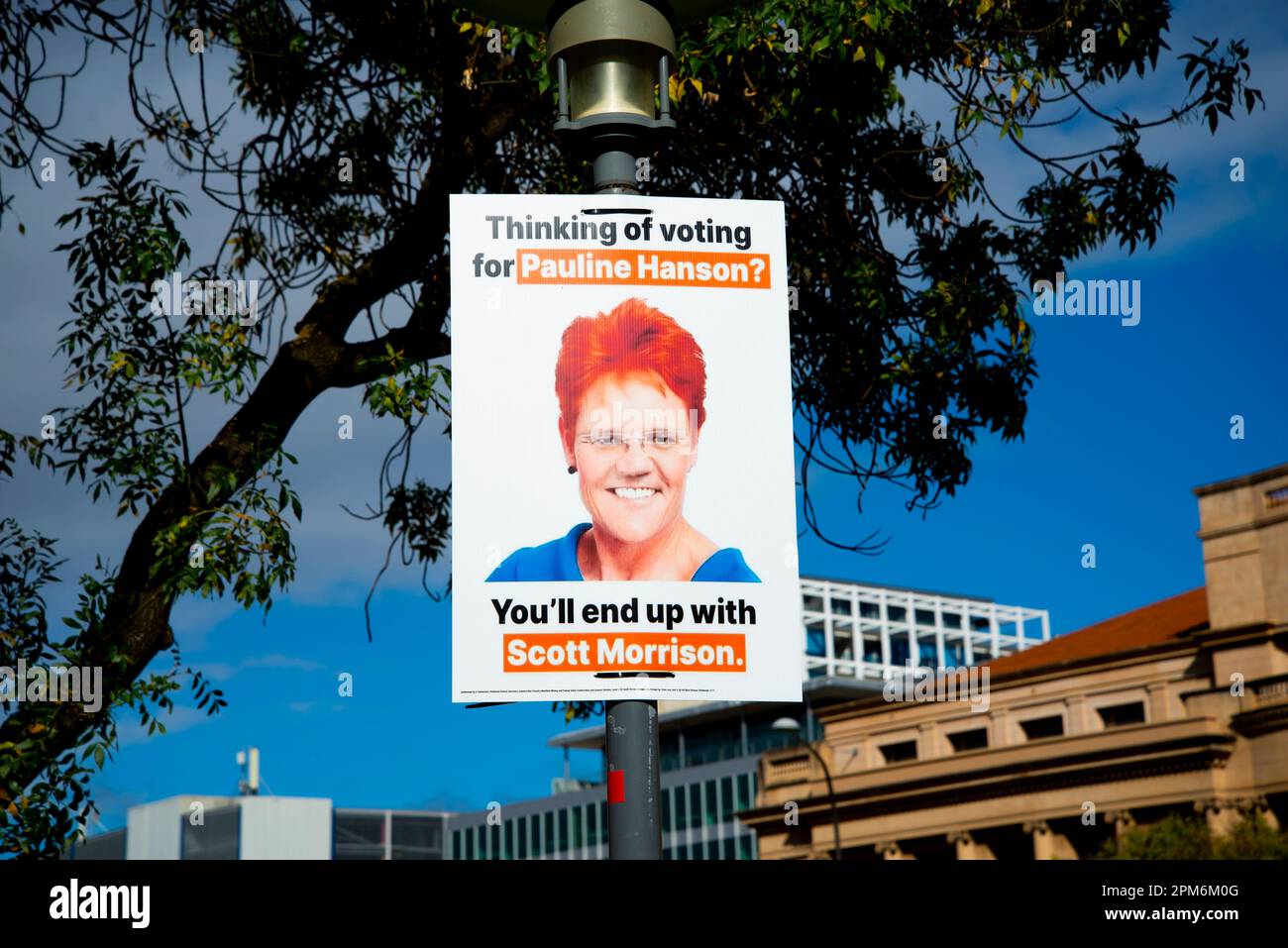 Adelaide, Australien - 1. Mai 2022: Unterschrift der politischen Opposition bei den bevorstehenden nationalen Wahlen Stockfoto
