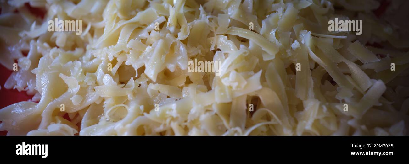 Leckere traditionelle italienische Farfalle-Pasta mit Käsesauce Stockfoto