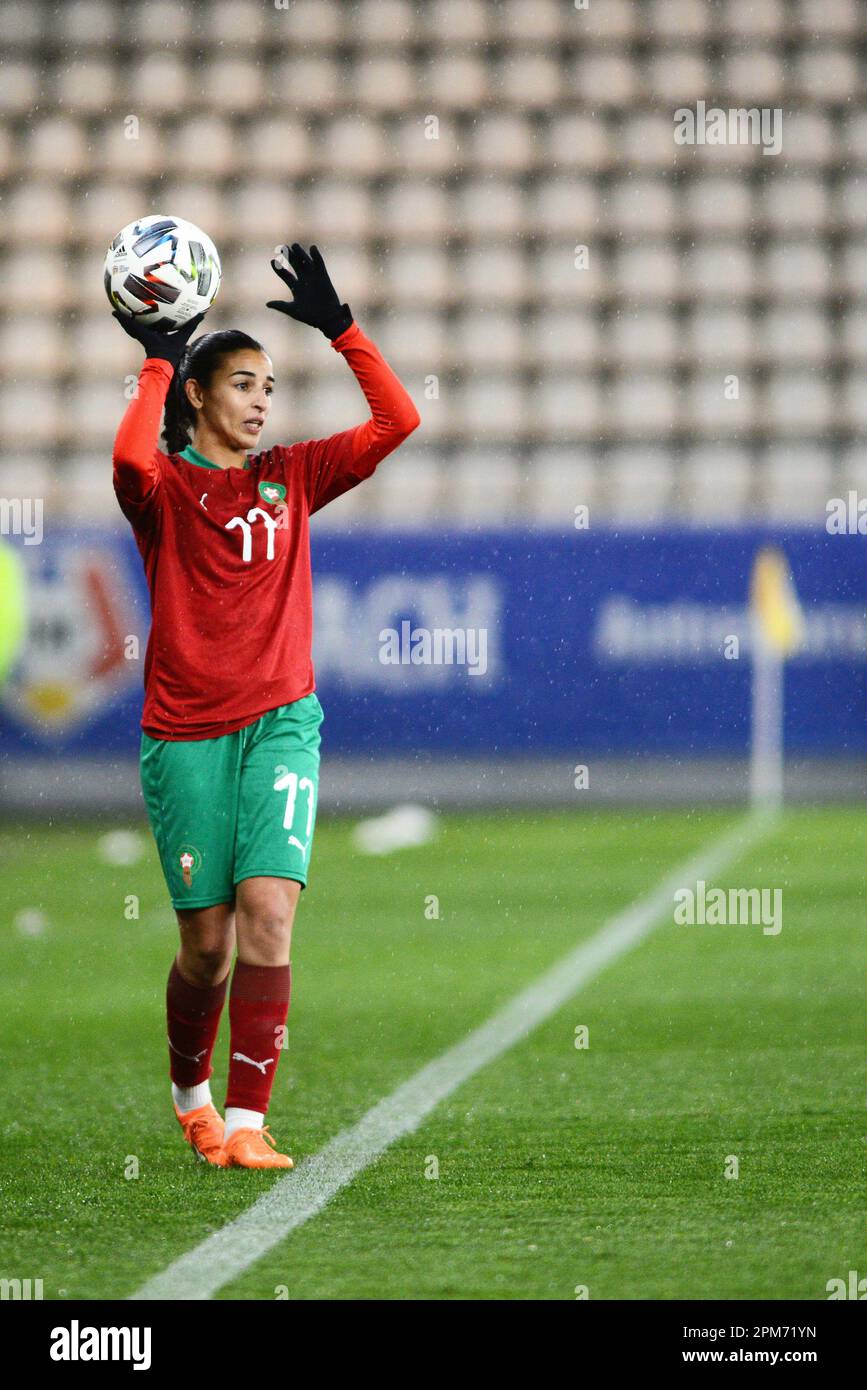 Hanane Ait El Haj beim International Friendly Womens Football Game Romania vs Marocco , 12.04.2023 , Bukarest, Rumänien, Cristi Stavri Stockfoto