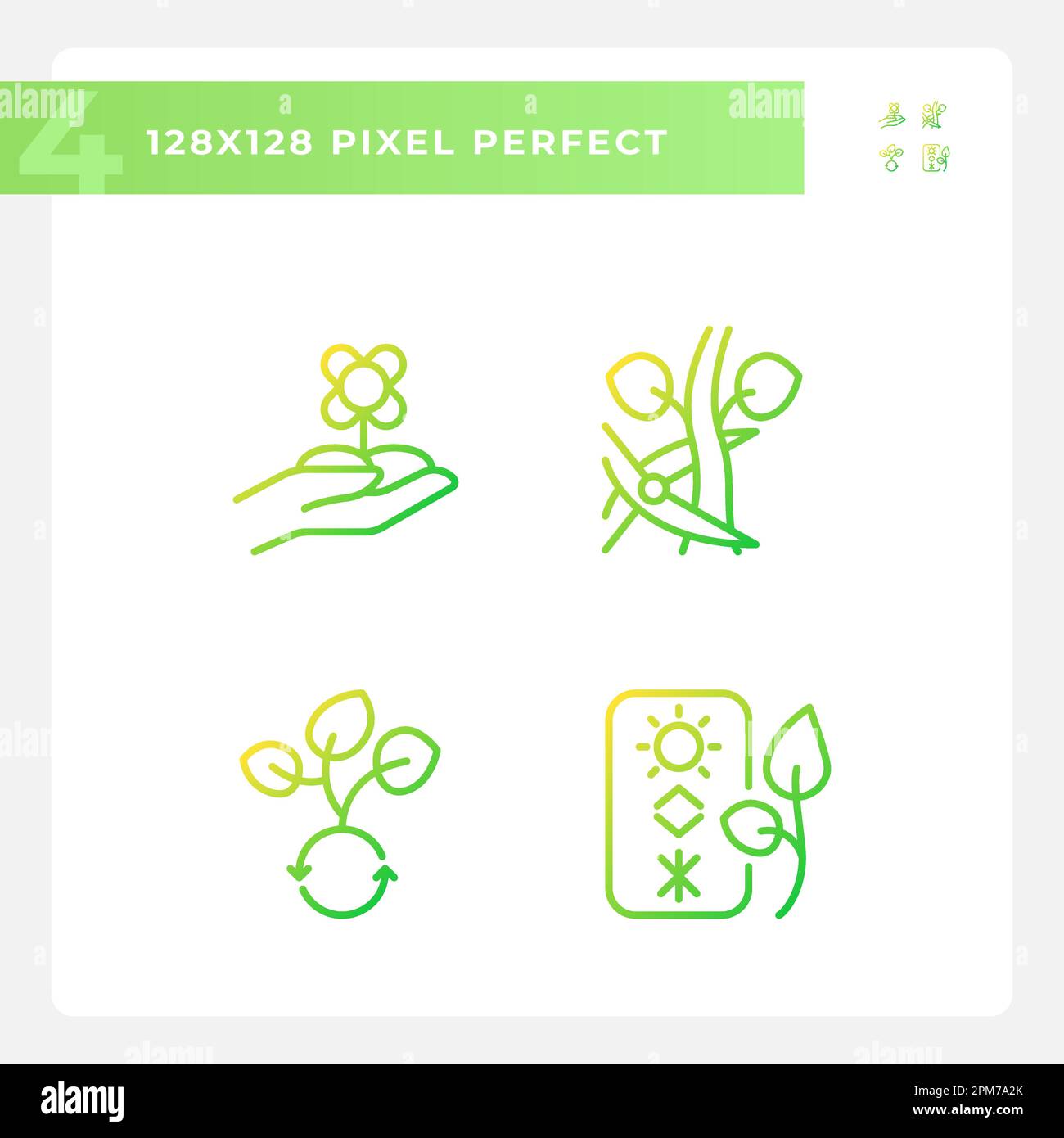 Symbole für lineare Vektorgradienten im Gartenbau festgelegt Stock Vektor