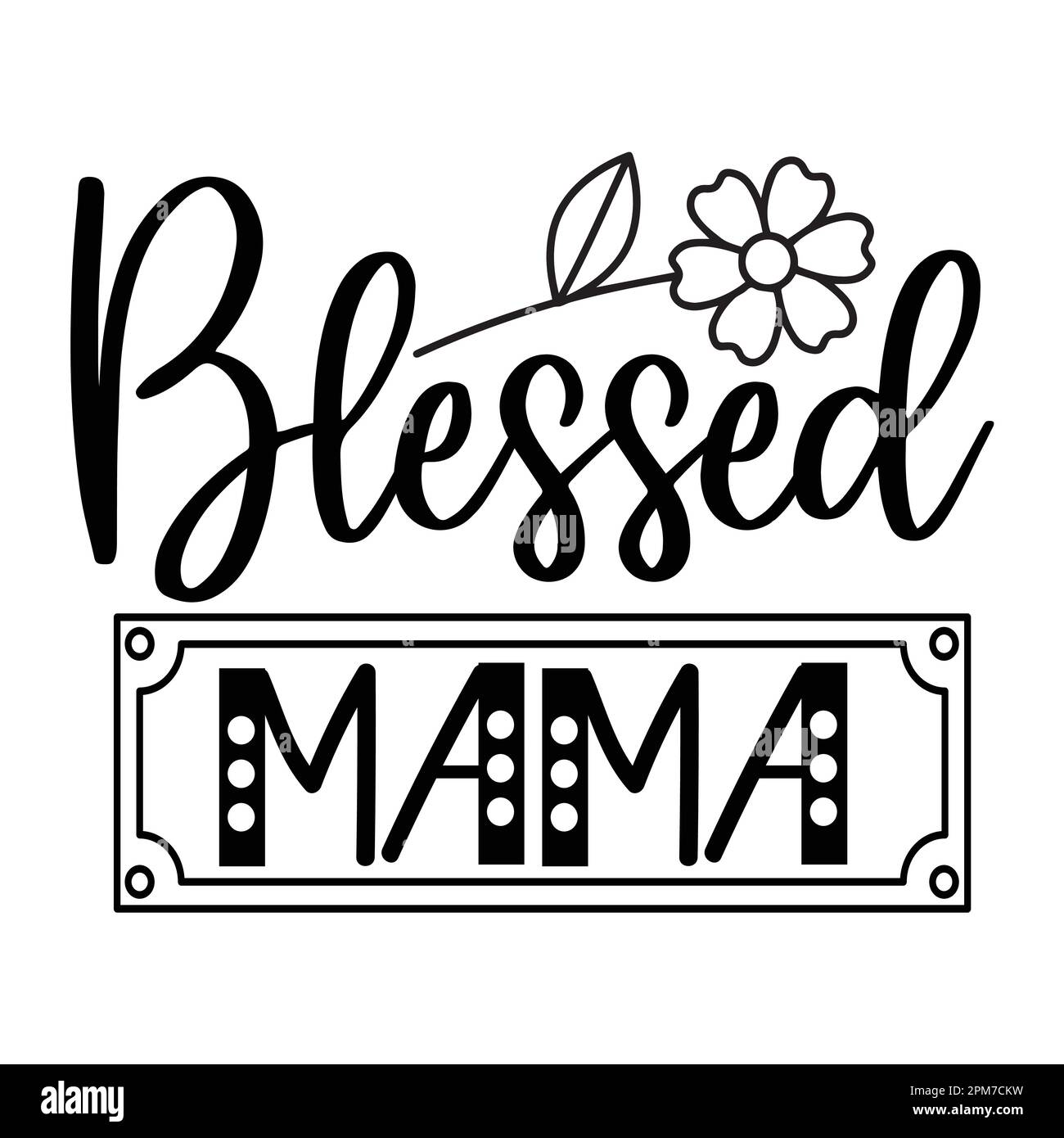 „Seessed Mama, Mother's Day“-Typografie-Shirt-Design für Mutter-Liebhaber mama Mama handgefertigte Kalligraphie Vektorzeichnung Silhouette Stock Vektor