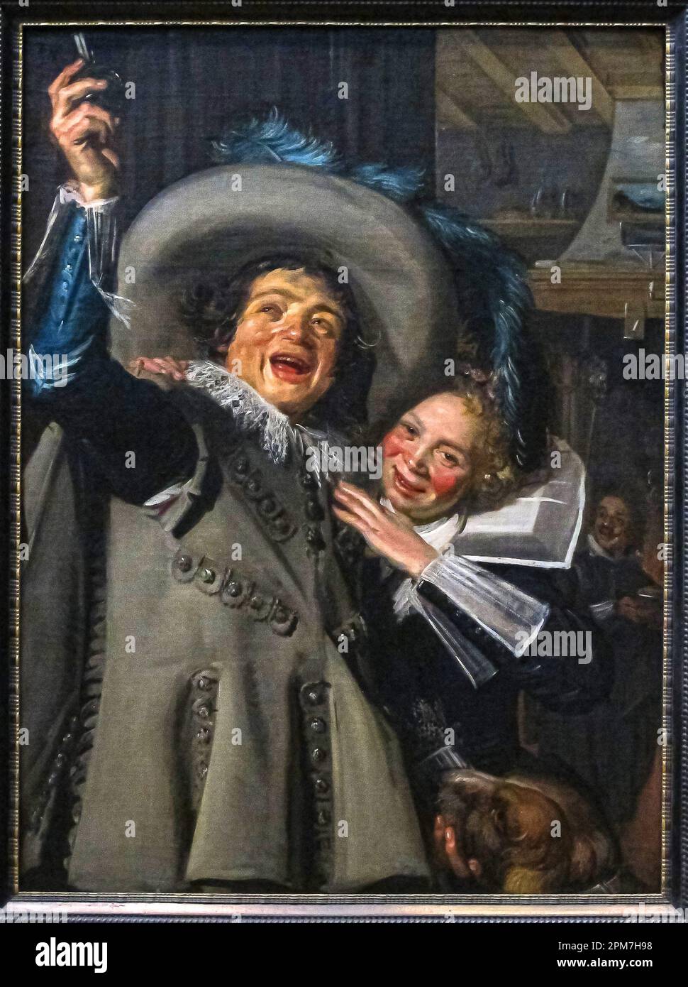 Yonker Ramp and his Sweetheart, 1623, von Frans Hals ist ein Gemälde mit Öl auf Leinwand, das ein junges Paar in einer zarten Umarmung darstellt. Das Gemälde ist eine Stockfoto