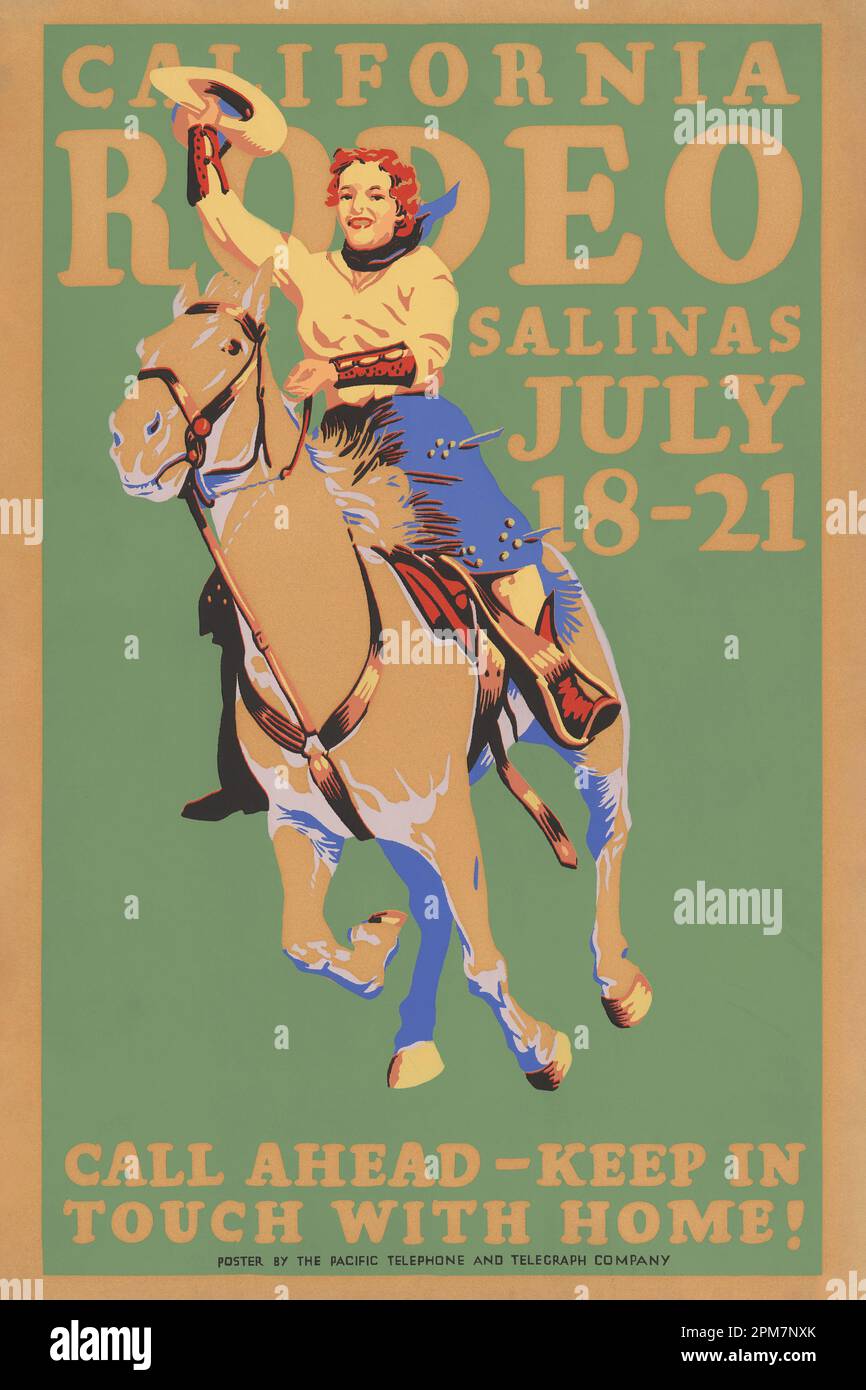 California Rodeo. Salinas 18.-21. Juli. Künstler unbekannt. Poster in den 1930er Jahren in den USA veröffentlicht. Stockfoto