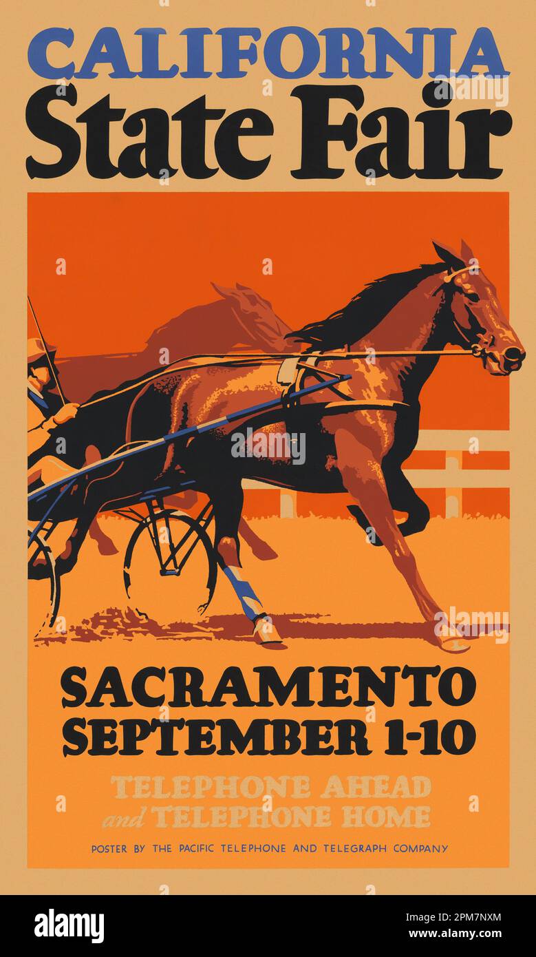 California State Fair. Sacramento 1.-10. September. Künstler unbekannt. Poster wurde 1931 in den USA veröffentlicht. Stockfoto