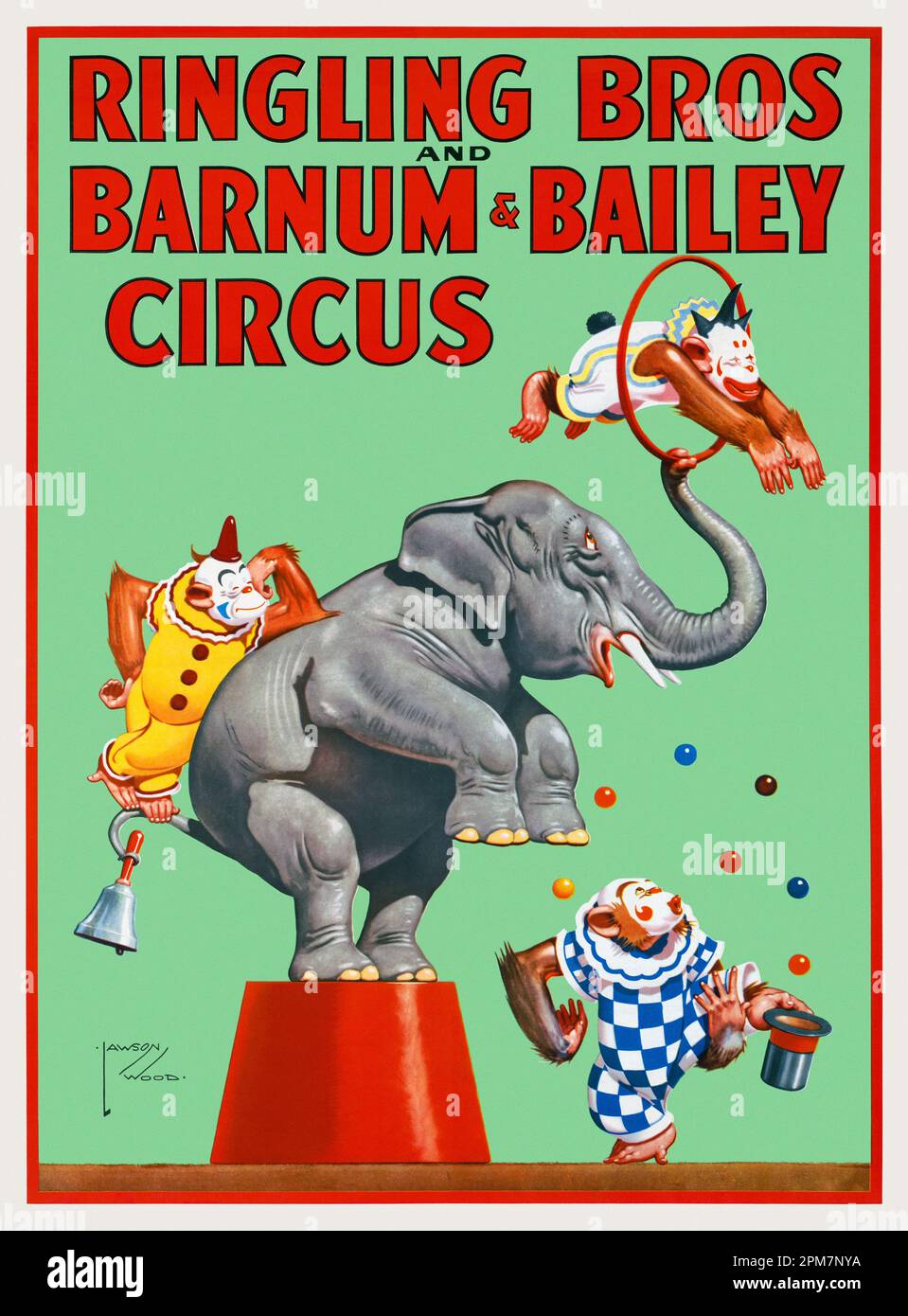 Ringling Bros. Und Barnum & Bailey Circus von Lawson Wood (1878-1957). Poster wurde 1944 in den USA veröffentlicht. Stockfoto
