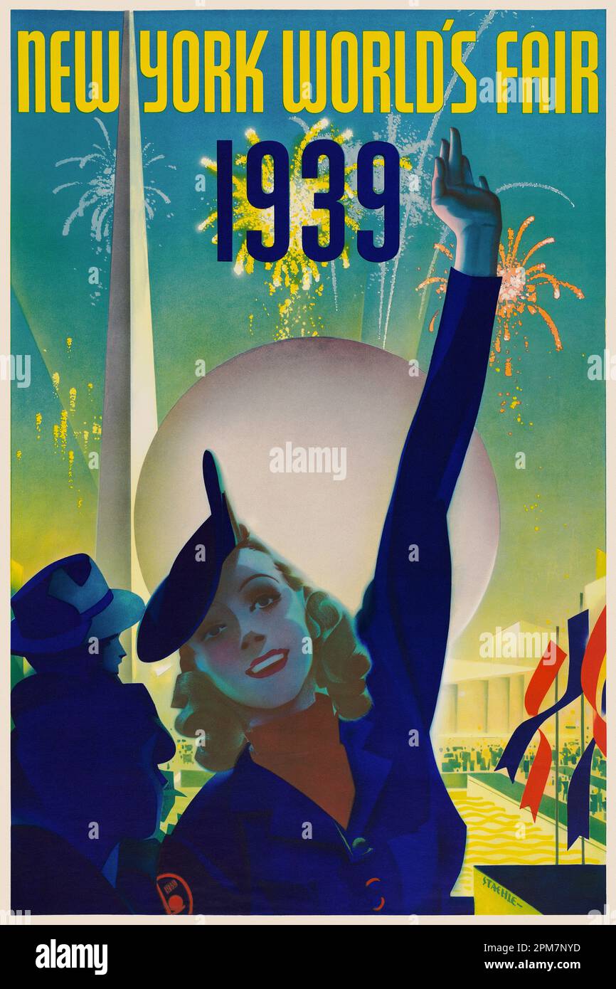 New York World's Fair 1939 von Albert Staehle (1899-1974). Poster wurde 1939 in den USA veröffentlicht. Stockfoto