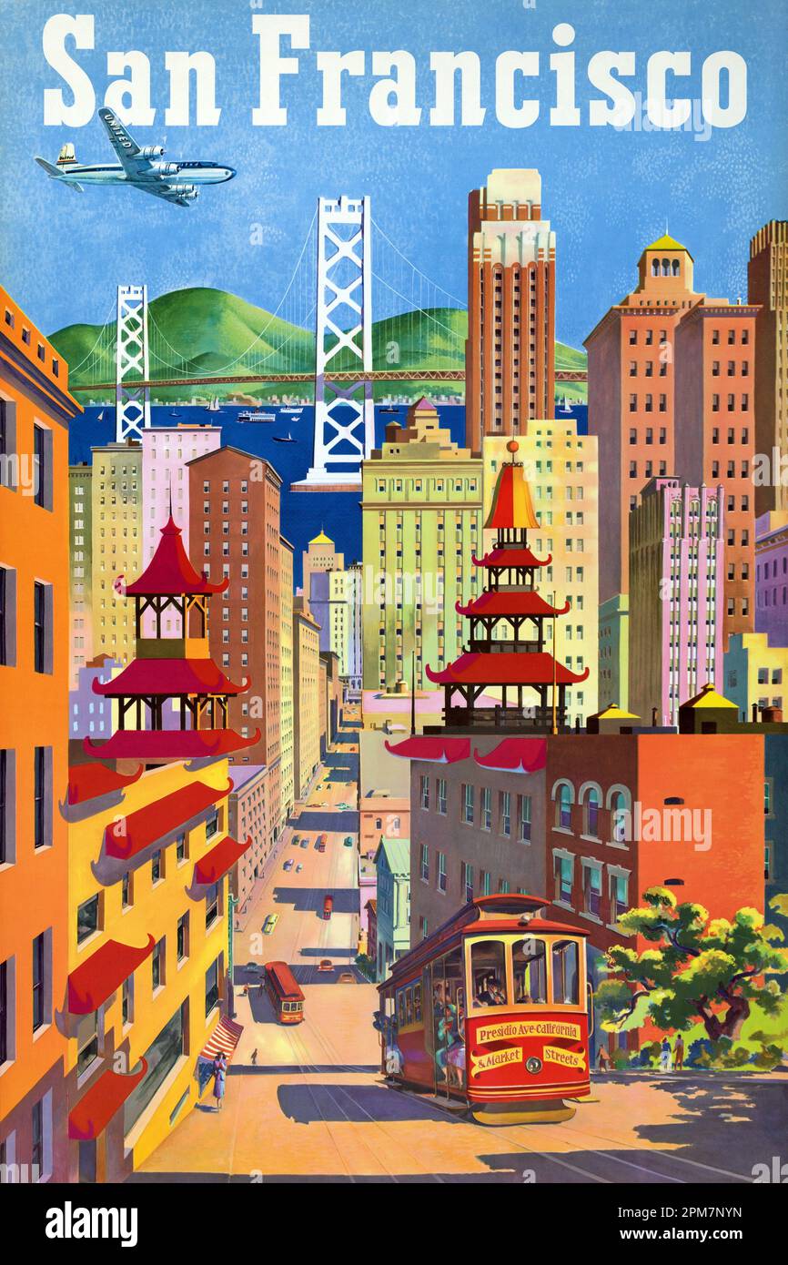 San Francisco von Joseph Feher (1908-1987). Poster wurde 1950 in den USA veröffentlicht. Stockfoto
