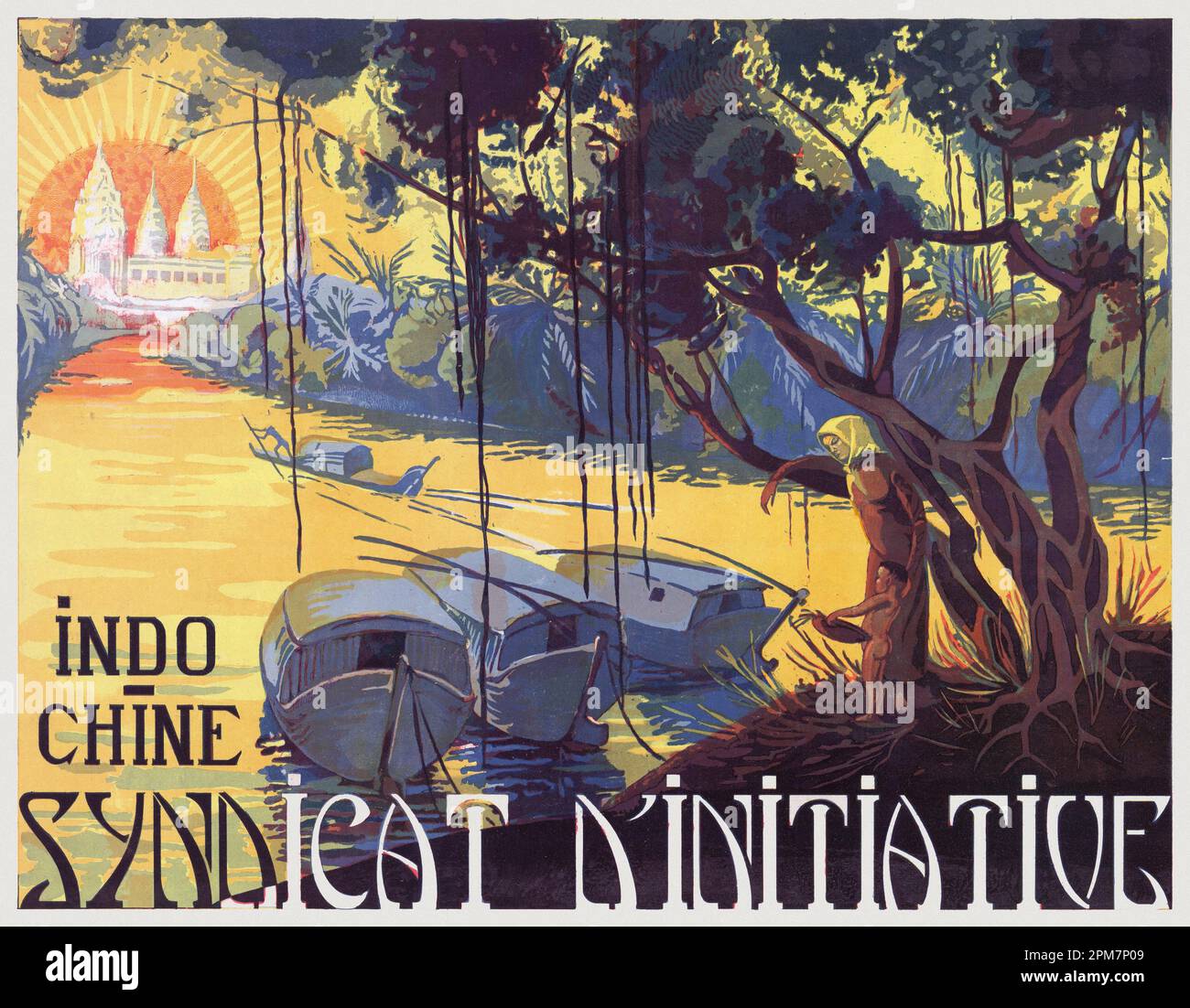 Indo-Chine. Syndicat d'Initiative. Künstler unbekannt. Poster veröffentlicht in1924 in Frankreich. Stockfoto