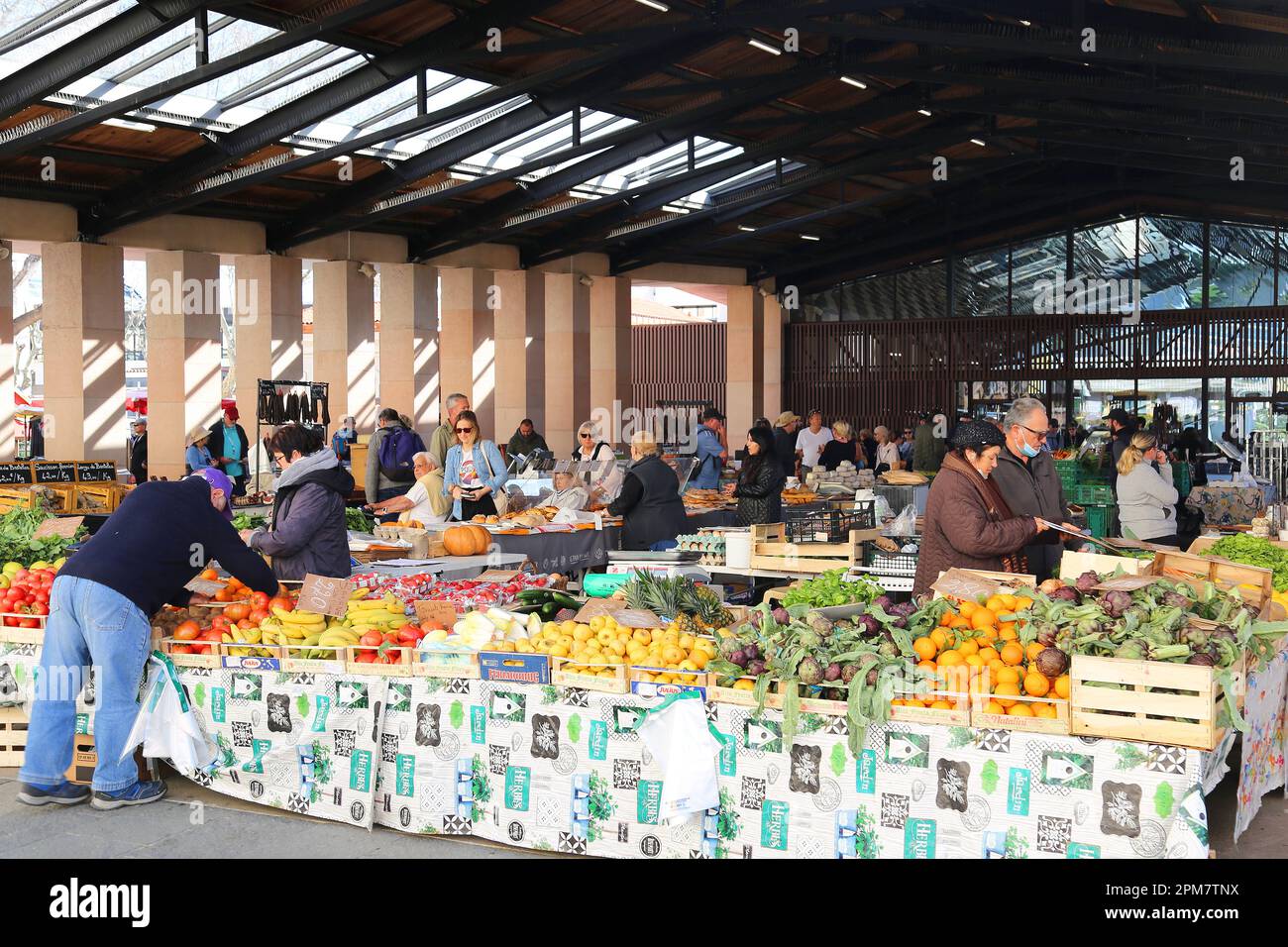 City Market, Place César Campinchi, Boulevard du ROI Jérome, Ajaccio, Corse-du-Sud, Korsika, Frankreich, Mittelmeer, Europa Stockfoto