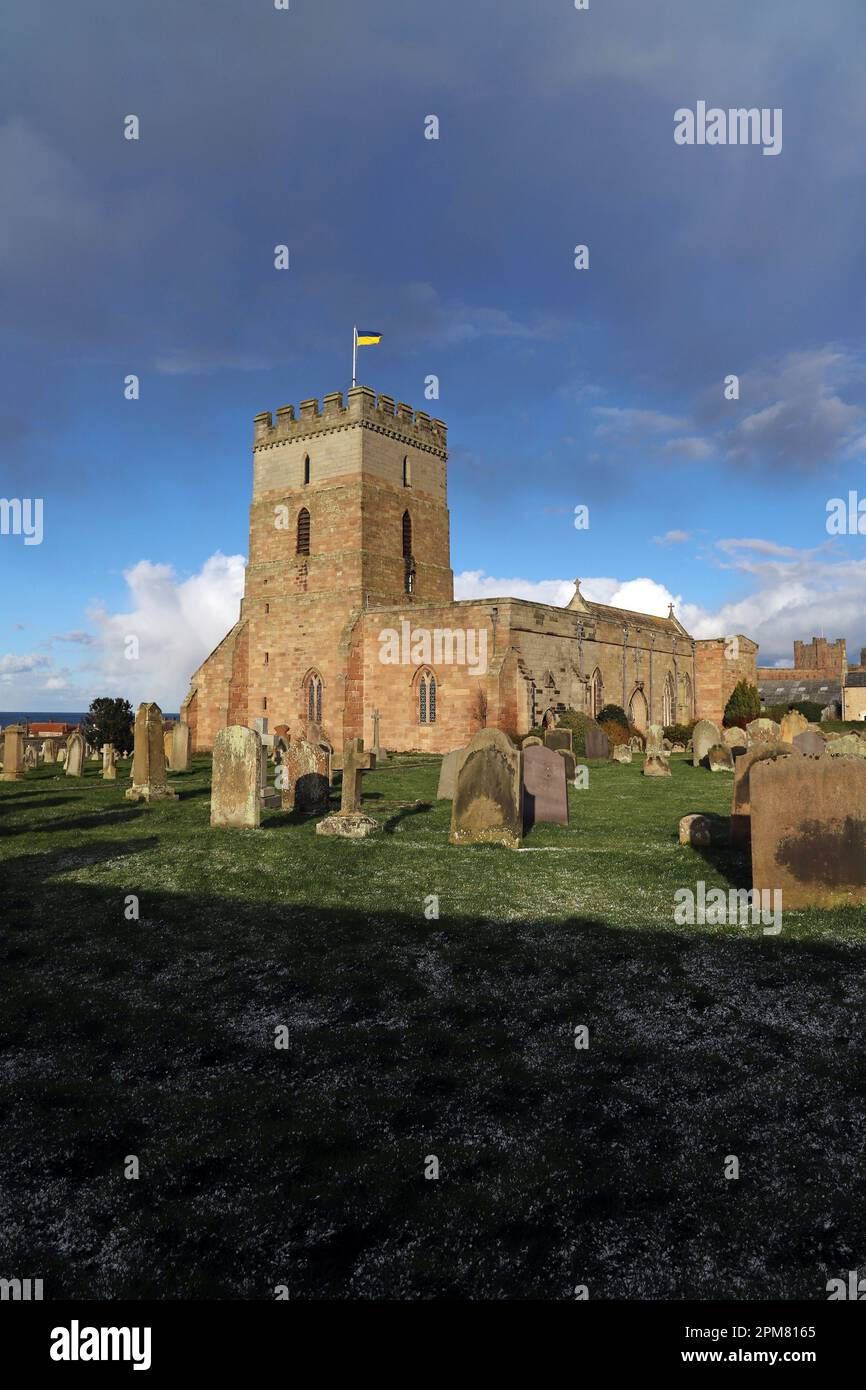 St. Aidan's Church, Bamburgh, Northumberland, England Stockfoto