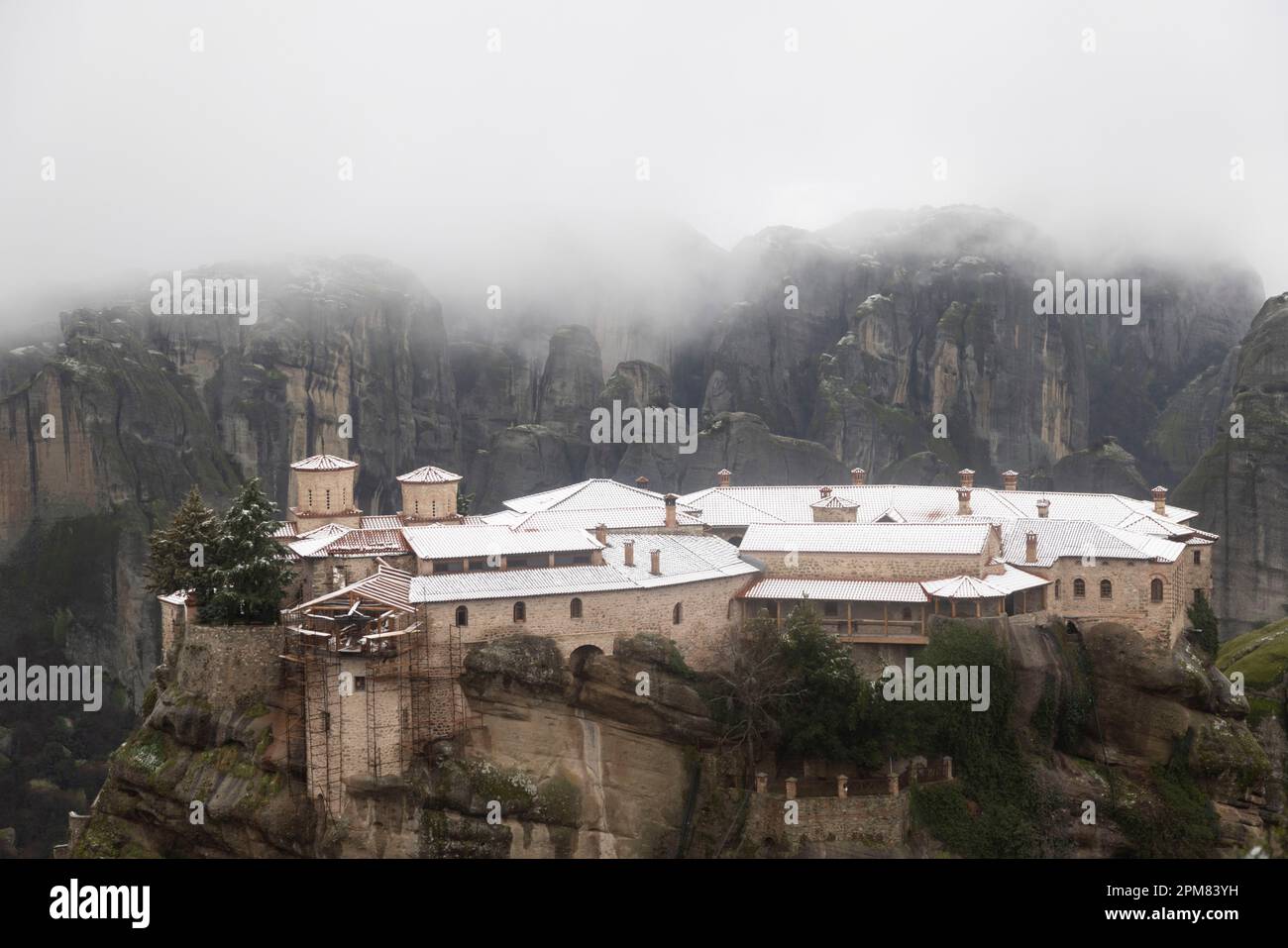 Griechenland, Thessalien, Klöster von Meteora, von der UNESCO zum Weltkulturerbe erklärt, Kloster Varlaam Stockfoto