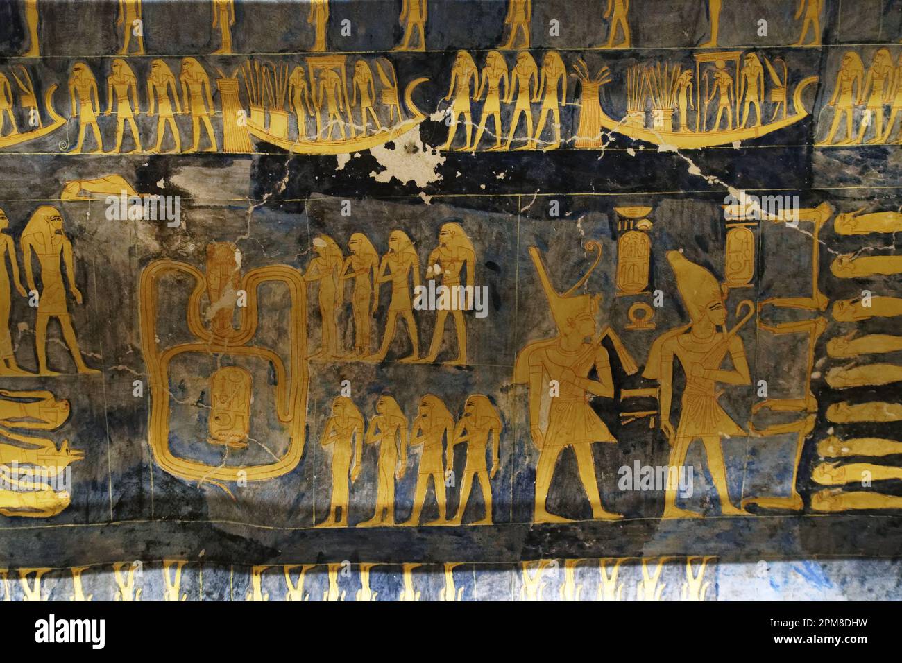 Ägypten, Oberägypten, Niltal, Umgebung von Luxor, Westtheben, Theben Nekropole, die zum UNESCO-Weltkulturerbe gehört, westliche Gegend, Tal der Könige, im Grab von König Ramses IX, KV6 Stockfoto