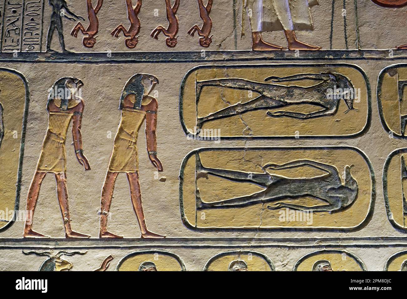 Ägypten, Oberägypten, Niltal, Umgebung von Luxor, Westtheben, Theben Nekropole, die zum UNESCO-Weltkulturerbe gehört, westliche Gegend, Tal der Könige, im Grab von König Ramses IX, KV6 Stockfoto