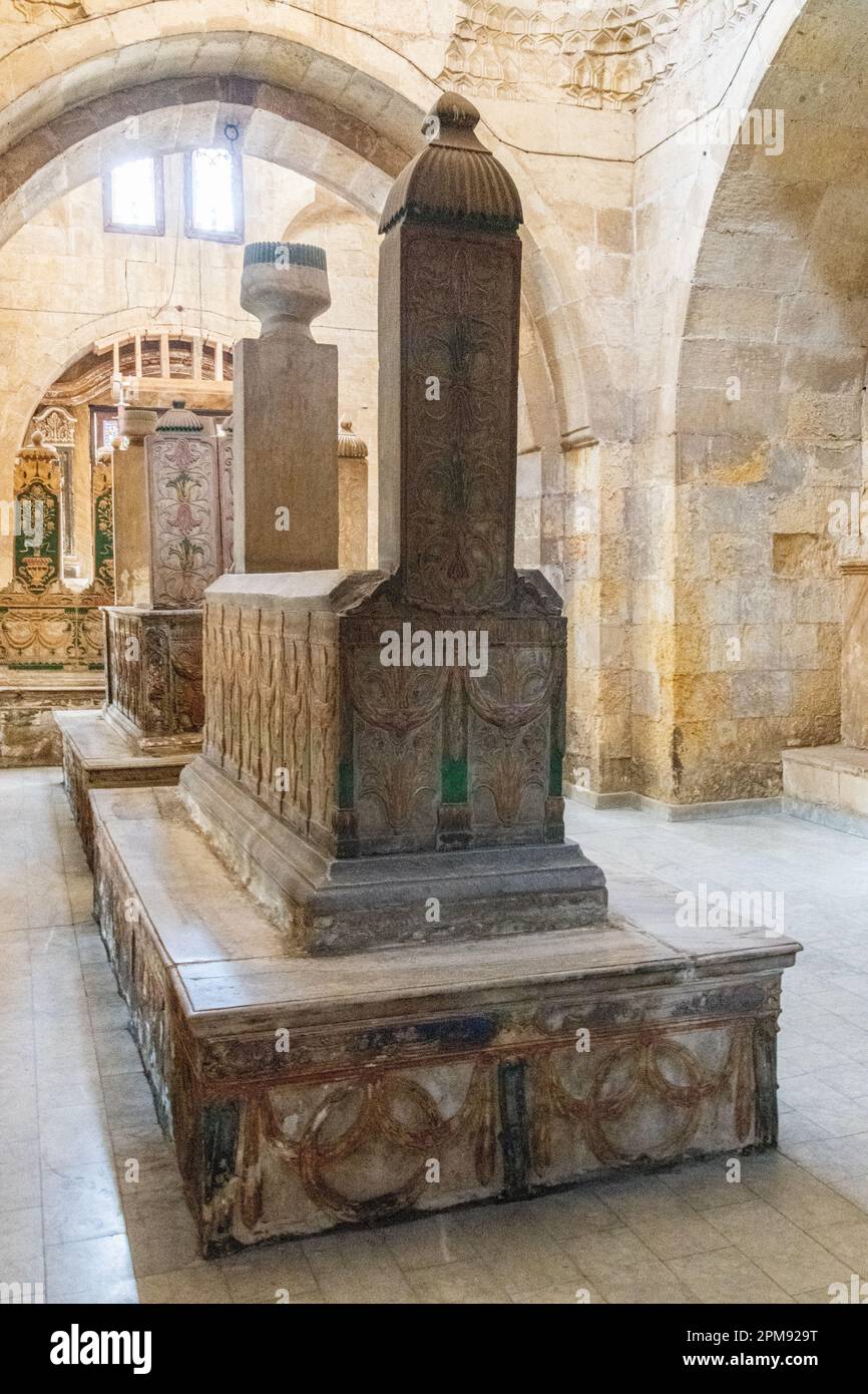 Die Gräber im Mausoleum für die königliche Familie von Muhammad Ali Pascha in Qarafa in Kairo, Ägypten Stockfoto