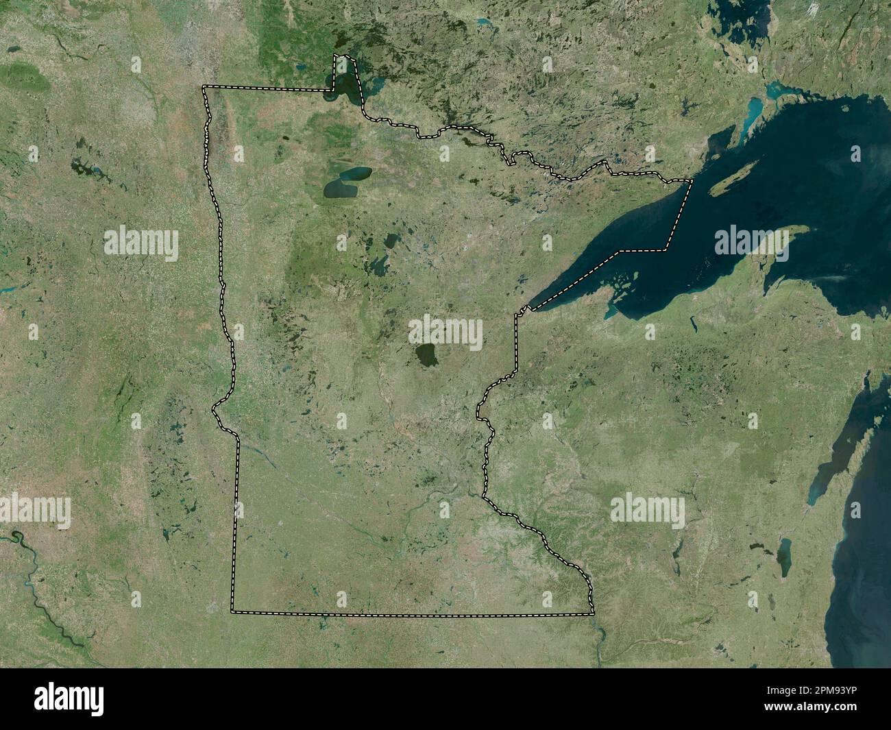 Minnesota, Bundesstaat der Vereinigten Staaten von Amerika. Hochauflösende Satellitenkarte Stockfoto