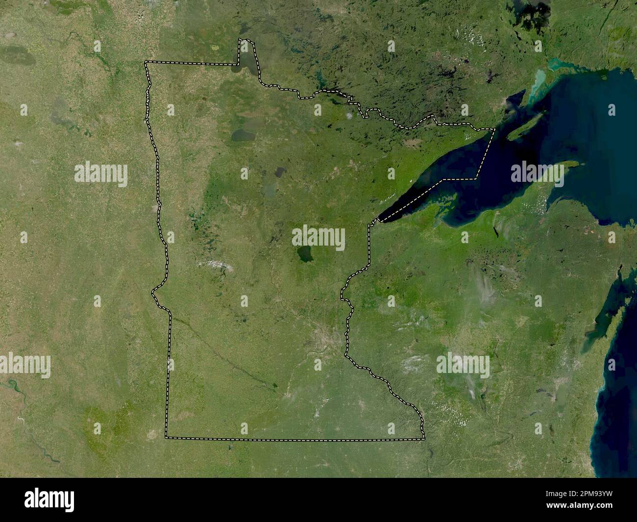 Minnesota, Bundesstaat der Vereinigten Staaten von Amerika. Satellitenkarte mit niedriger Auflösung Stockfoto