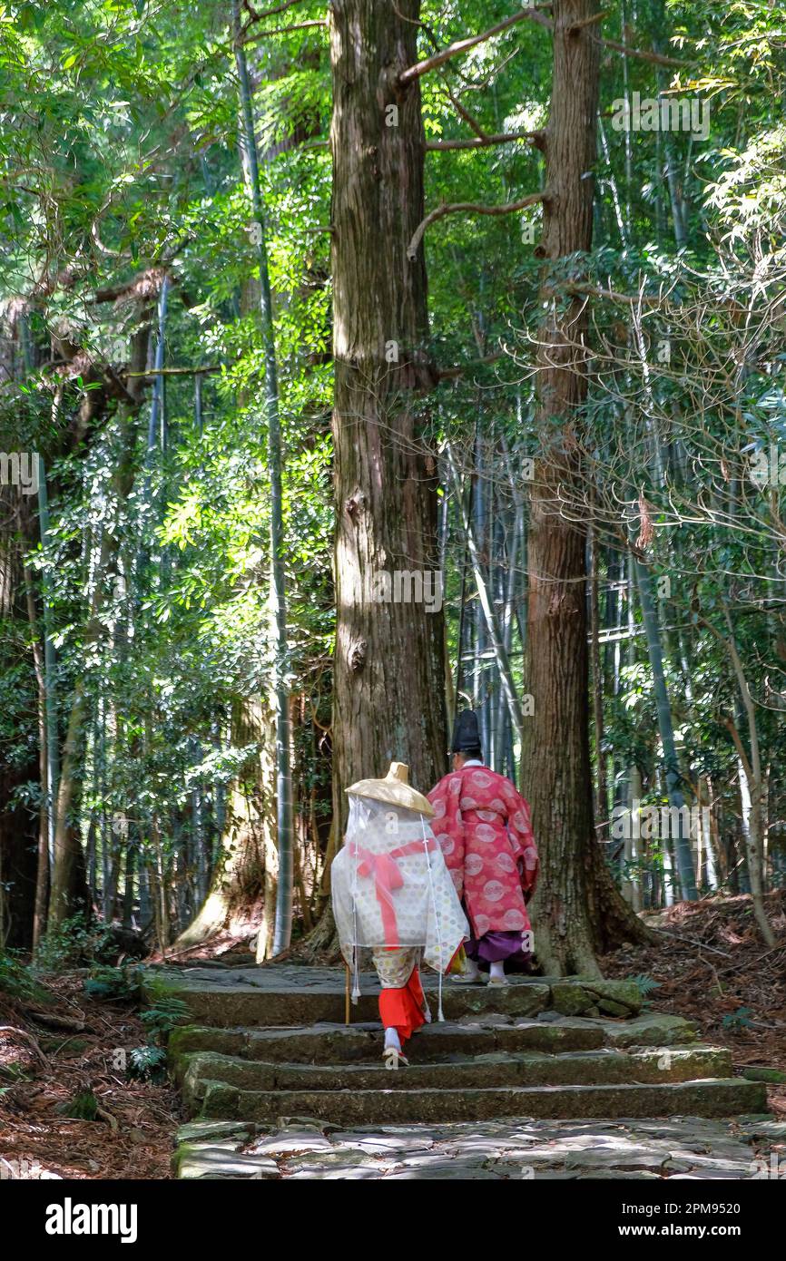 Nachikatsuura, Japan - 19. März 2023: Daimon-zaka ist ein berühmter Hang und Teil des Kumano Kodo, einer der drei großen Pilgerrouten Japans. Stockfoto