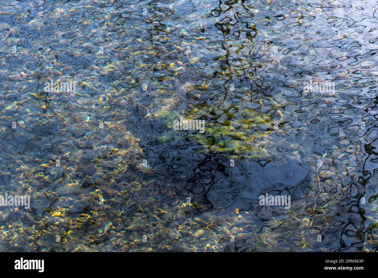 Reflexionen über die Wasseroberfläche, abstrakte Muster Stockfoto