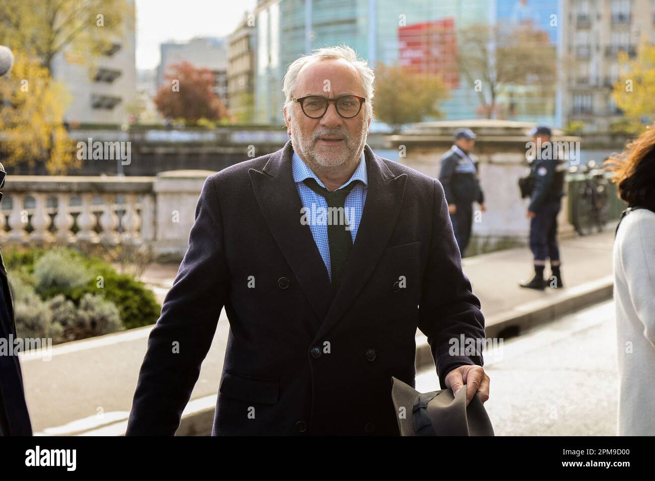 Antoine Dulery nimmt am 12. April 2023 an der Einweihung der Promenade