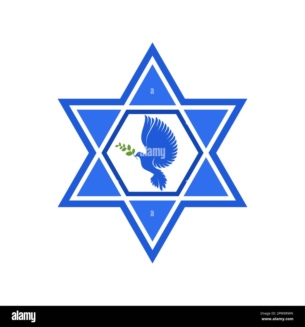 Vektordarstellung des Symbols Jüdischer Stern Davids kombiniert mit dekorativen Designelementen. Stock Vektor