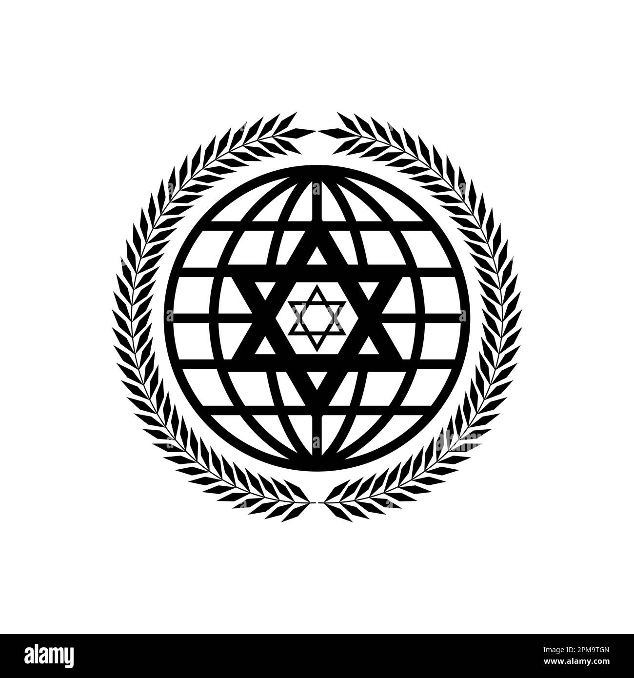 Vektordarstellung des Symbols Jüdischer Stern Davids kombiniert mit dekorativen Designelementen. Stock Vektor