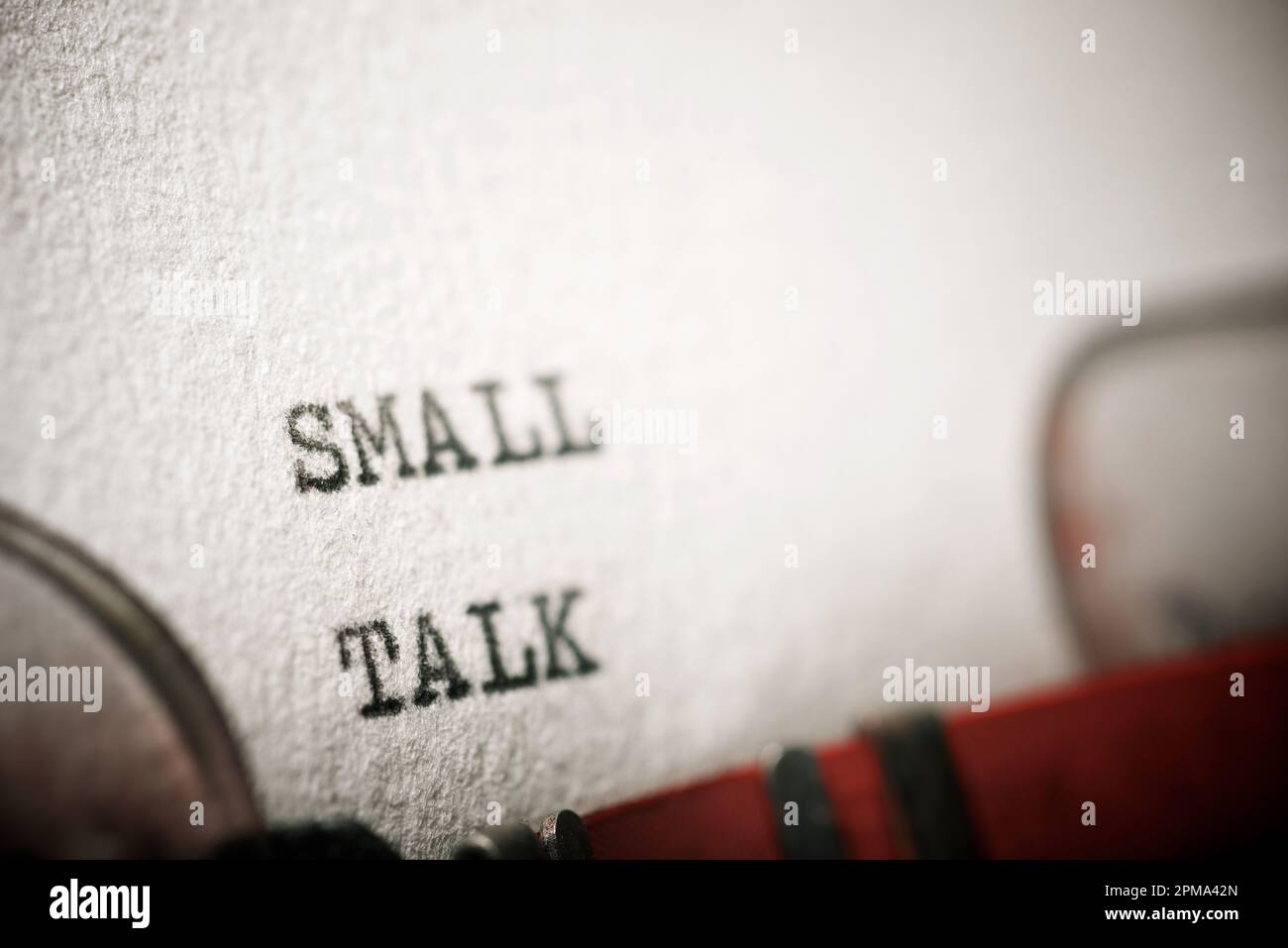 Smalltalk-Text mit Schreibmaschine. Stockfoto