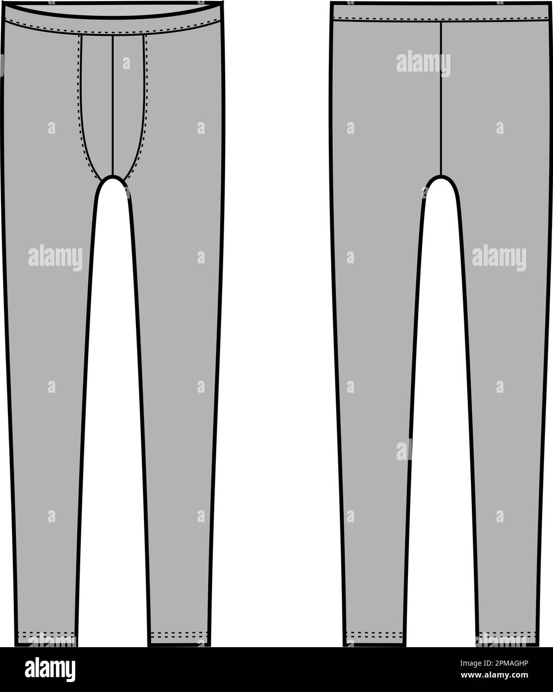 Sportleggings für Herren. Mode-CAD. Stock Vektor