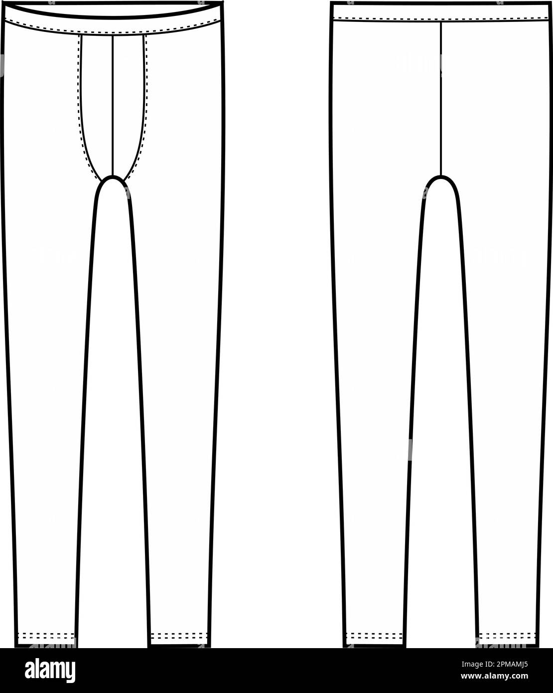 Sportleggings für Herren. Mode-CAD. Stock Vektor