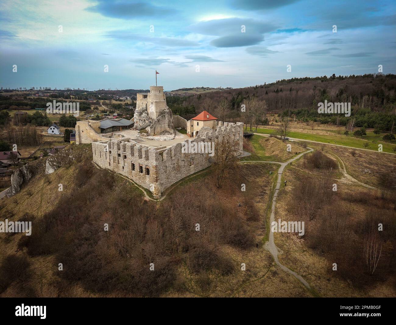 Ruinen der Burg Rabsztyn, Polen. Stockfoto