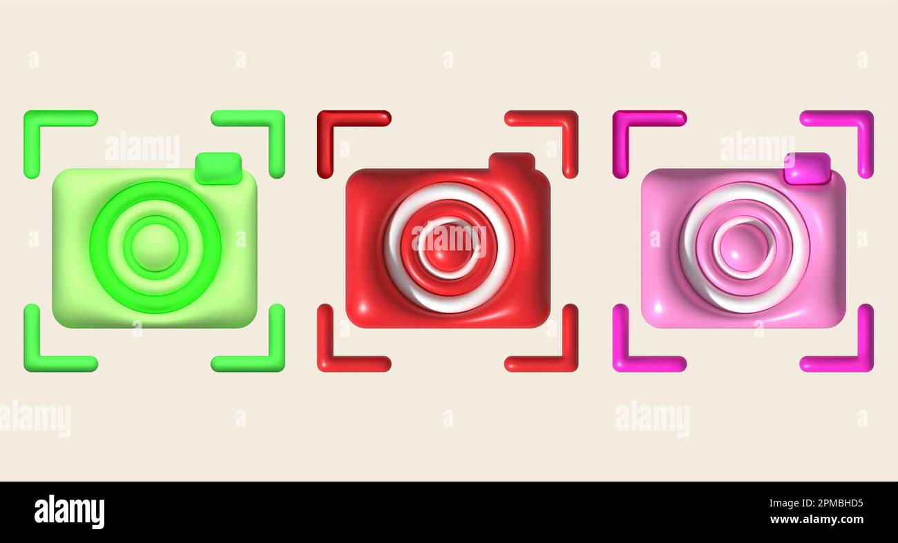 Abbildung des Fokuspunktsymbols für die Fotografie 3D Stockfoto